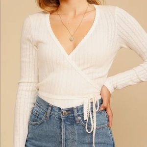 Rouje Maelys Wrap Top in Ecru